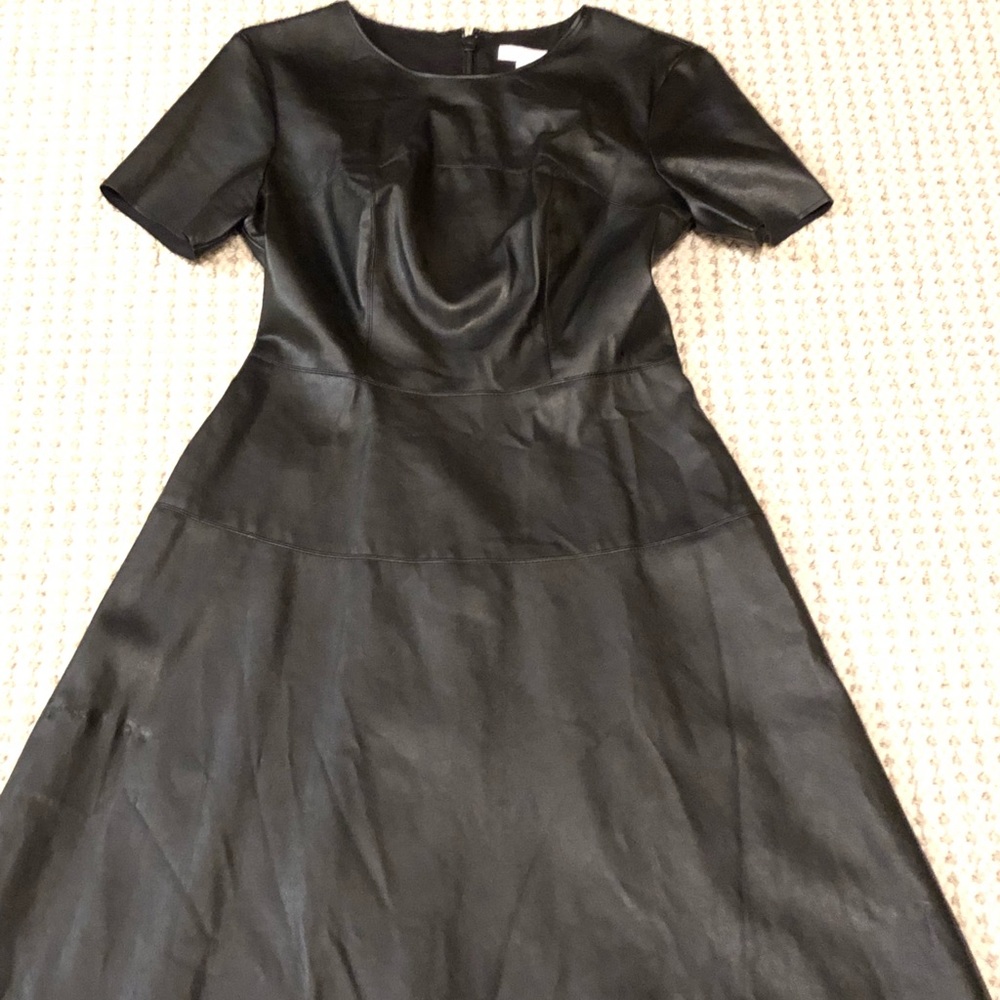 Black faux leather dress